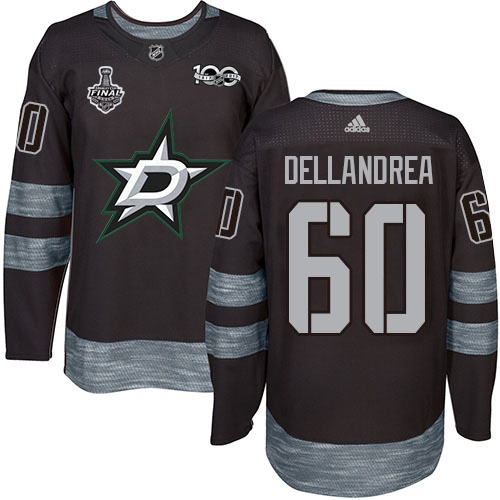 Men Adidas Dallas Stars 60 Ty Dellandrea Black 1917-2017 100th Anniversary 2020 Stanley Cup Final Stitched NHL Jersey